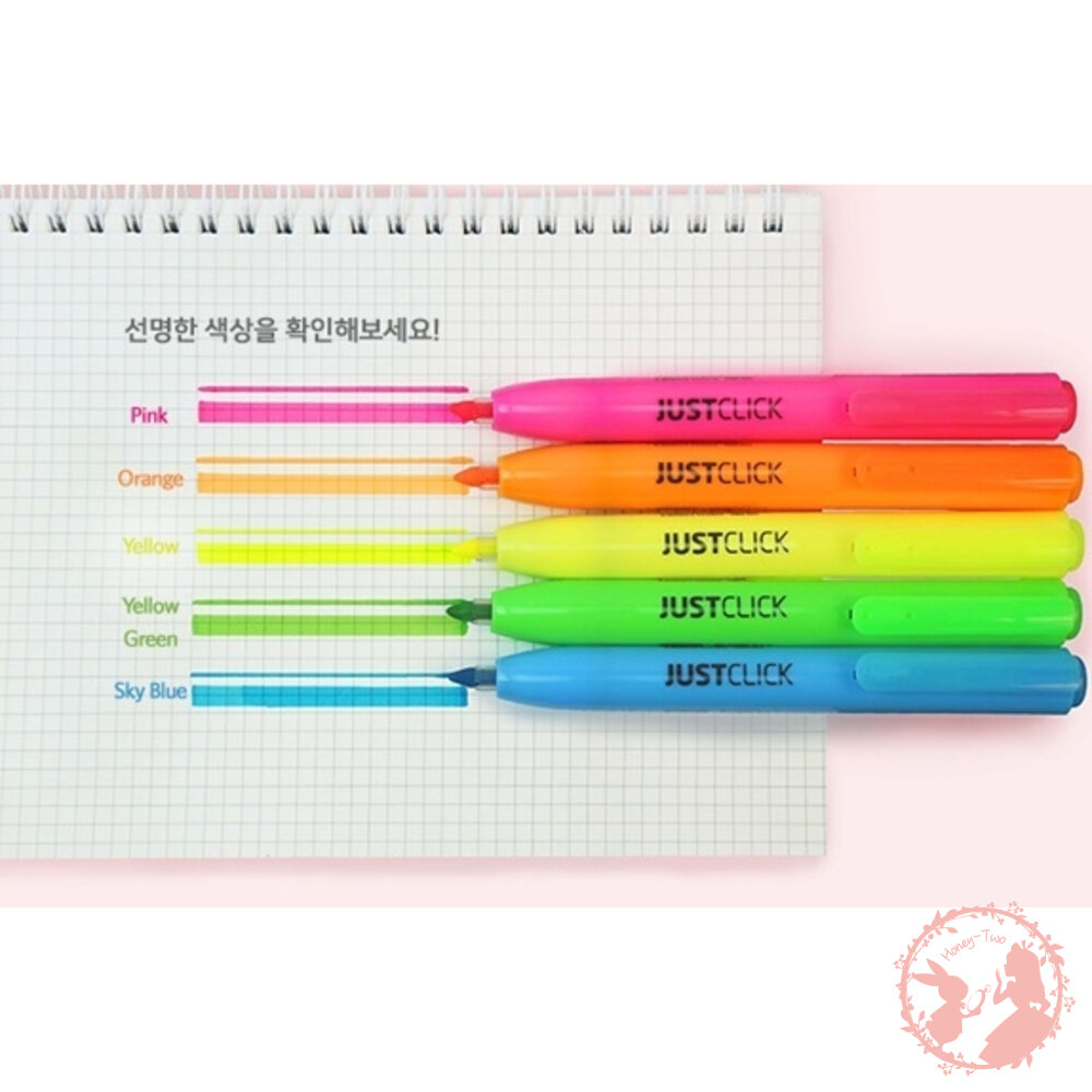 韓國製造 MORRIS 按壓式 免蓋也行!不怕乾螢光筆3入組/盒裝 重點筆 彩色筆 標記筆 記號筆 筆記筆標記-圖片-4