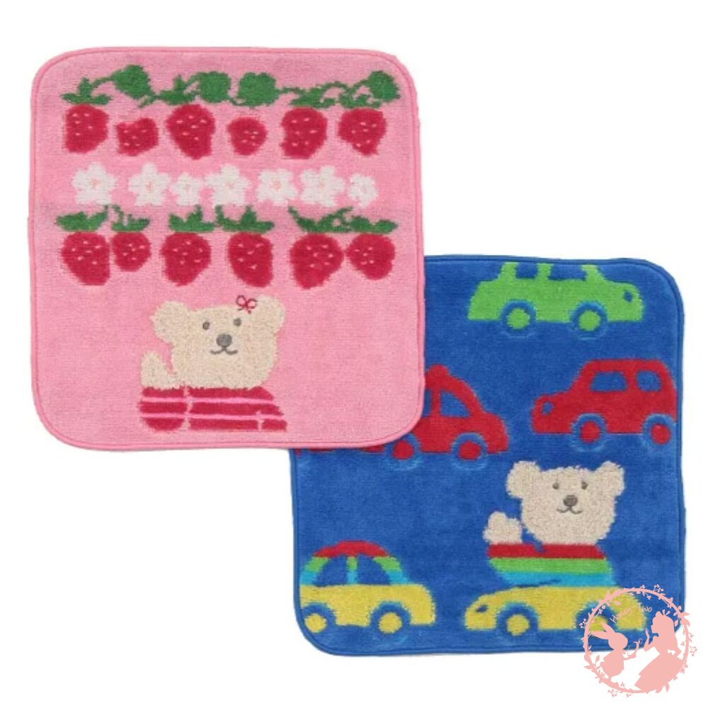 Rainbow Bear彩虹熊 日本製 100%純棉 小方巾-圖片-1