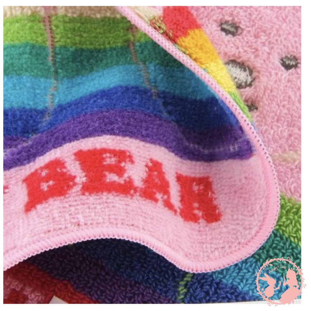 Rainbow Bear彩虹熊 日本製 100%純棉 小方巾-圖片-4