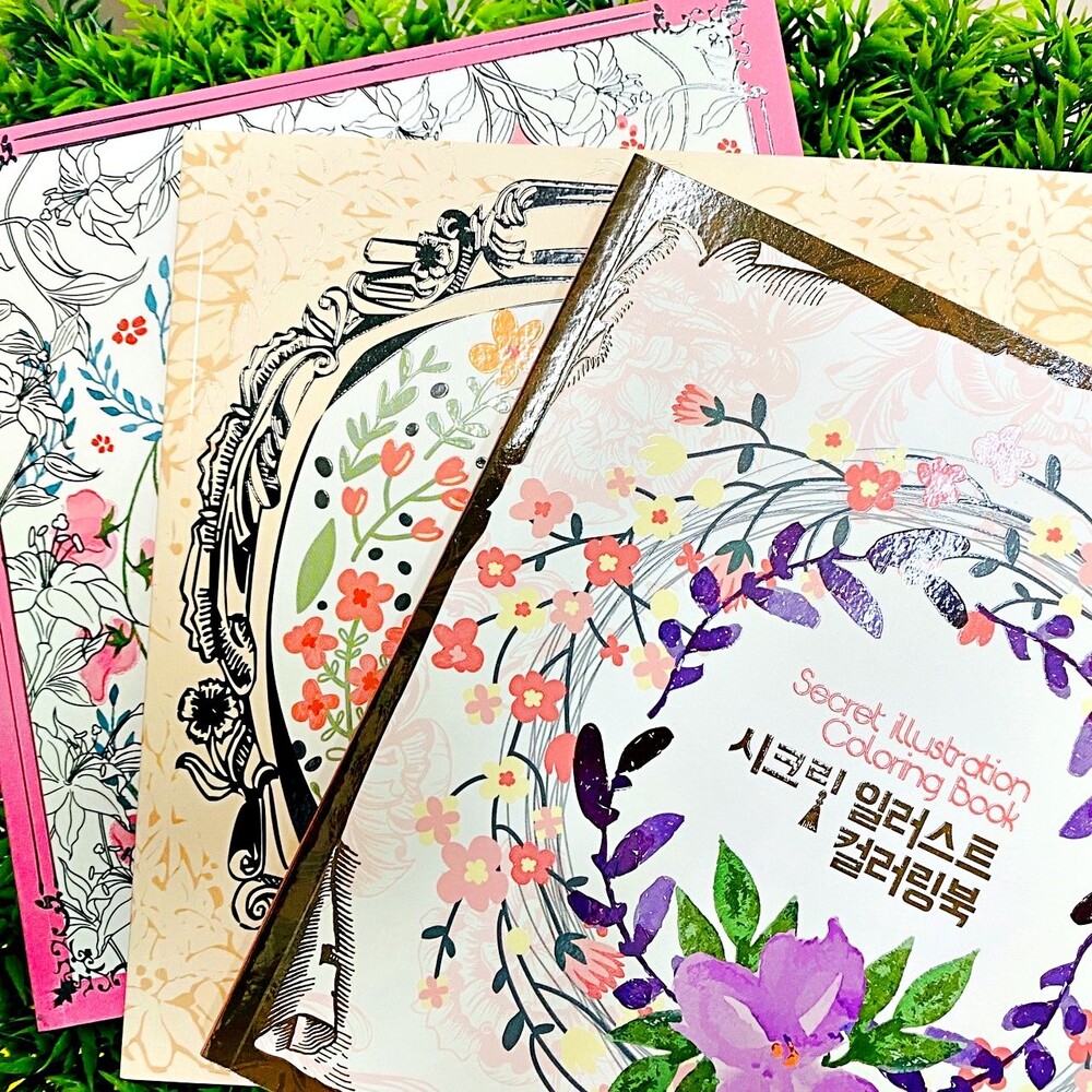 S1-000293-韓國原裝secret illustration coloring book塗鴉舒壓繪本 繪本 繪圖 舒壓 心理減壓 畫畫