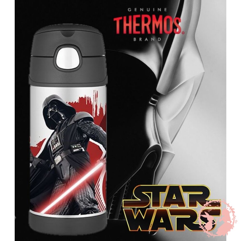 【出清】美國膳魔師Thermos不鏽鋼兒童吸管水壺-黑武士
