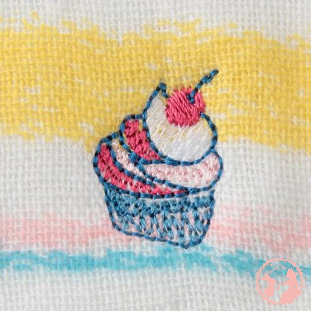 【現貨】日本製 今治 X Kontex 純棉 刺繡口水巾 小方巾 紗布毛巾 紗布巾 手帕 小毛巾 16cm-圖片-6