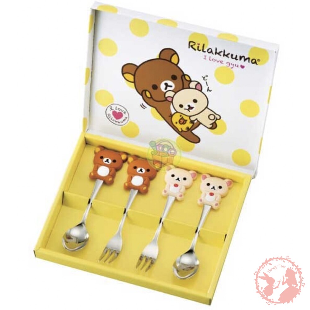 Tamahashi 銀鱗 Rilakkuma拉拉熊 湯匙水果叉4件組-圖片-5
