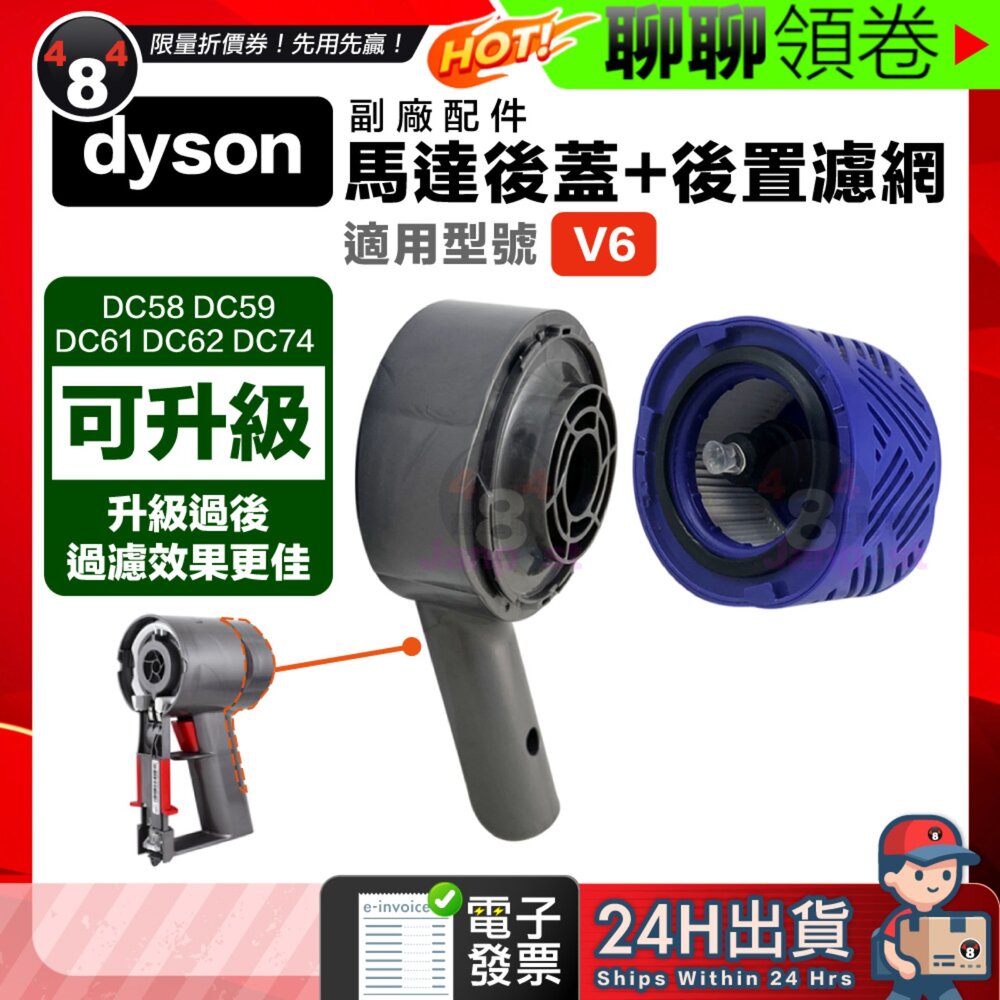 23426877586-隔日到貨 免運 Dyson  副廠 V6 DC58 DC59 DC62 DC74 SV03 馬達後蓋 更換零件 電子發票