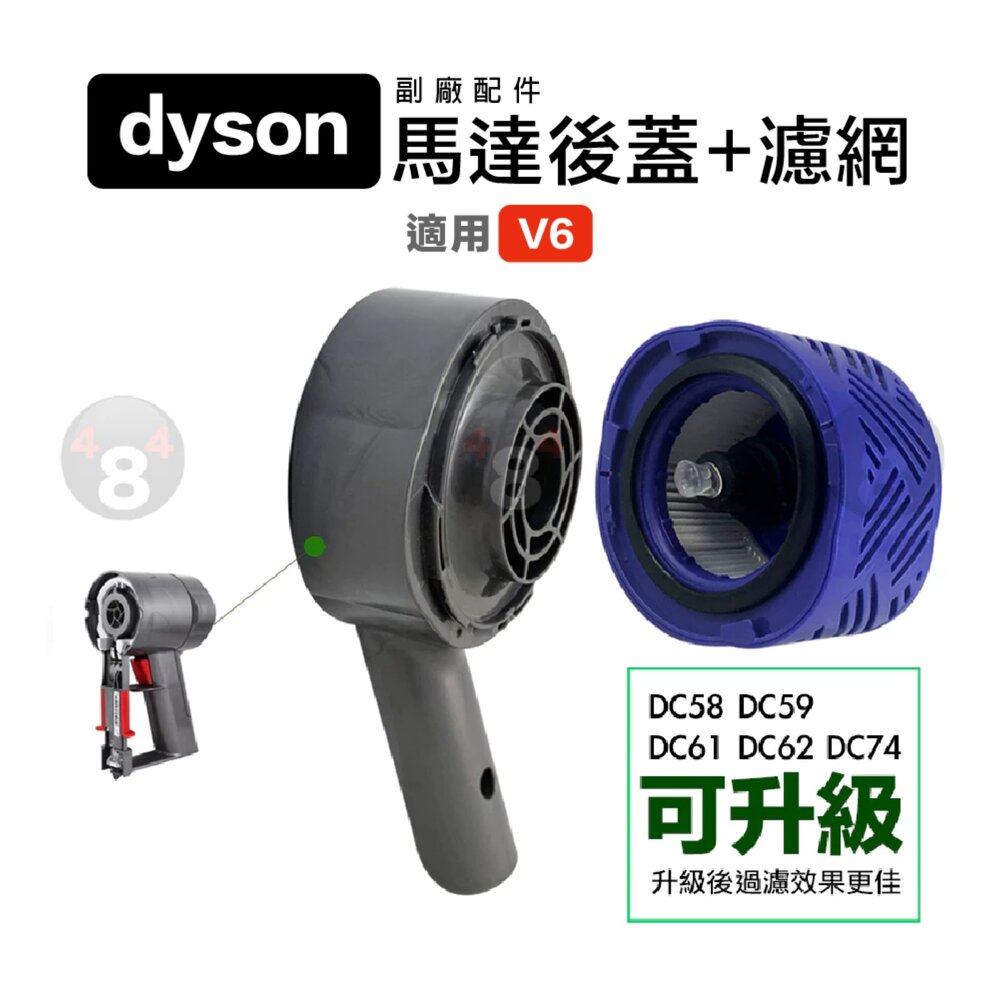 23726881049-Dyson V6 副廠 馬達後蓋 DC58 DC59 DC62 DC74 SV03 後蓋更換 後置濾網