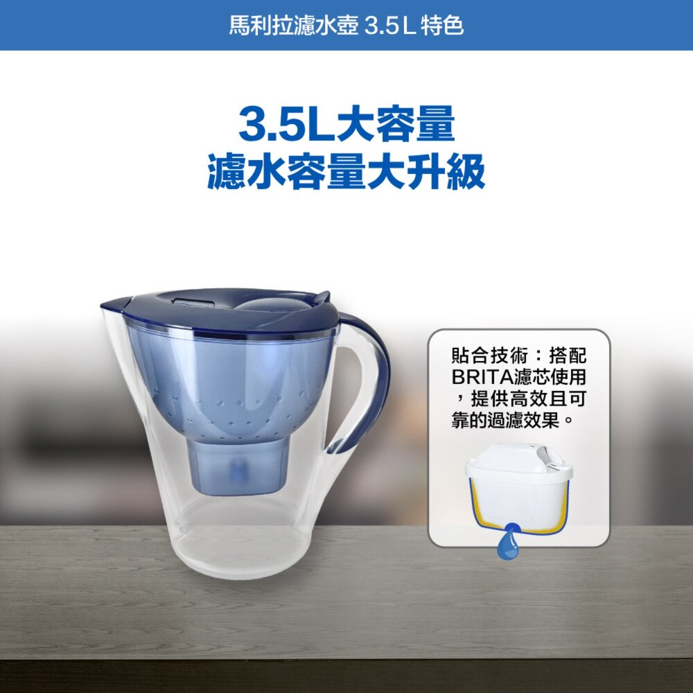 BRITA Marella 馬利拉濾水壺3.5L MXPRO濾芯 (共1壺1芯)-圖片-3