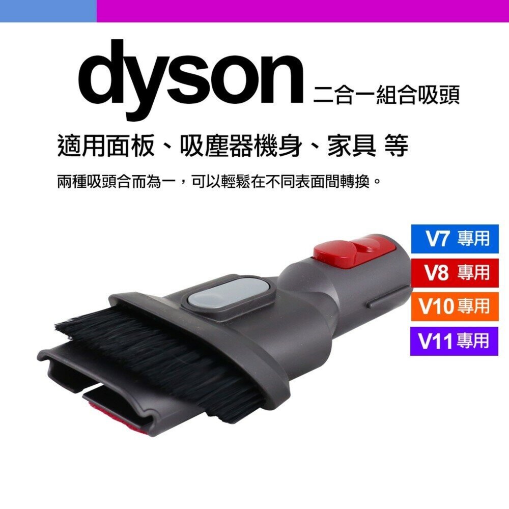 Dyson V6 V7 V8 V10 V11 V12 V15 SV18 二合一 毛刷組合吸頭-圖片-2