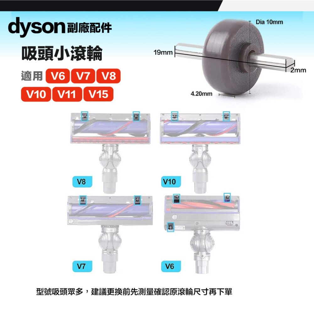 Dyson 戴森 副廠 配件 V6 V7 V8 V10 V11 V15 軟絨 絨毛條 滾輪-圖片-4