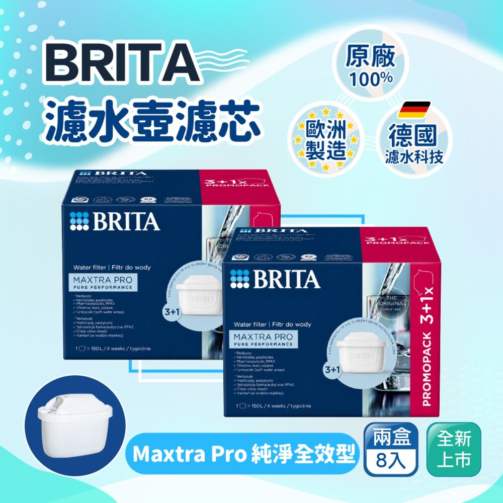 TP00041870000246-【BRITA】MAXTRA PRO濾芯-純淨全效型8入組(德國製/平行輸入)