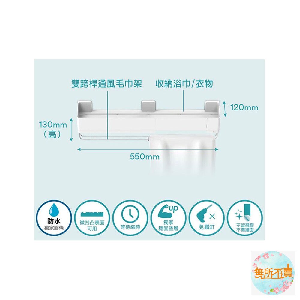 《裸裝特惠賣場》3M 極淨防水 多用途浴室收納架 17724-圖片-2