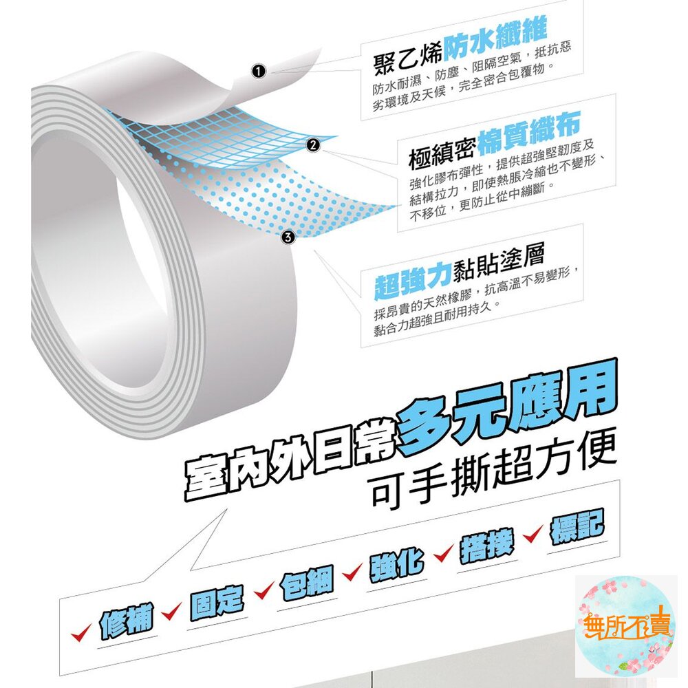 3M 超強大力膠布:輕巧/不易殘膠/強固 工業級防水耐高溫/黏貼膠帶-圖片-3