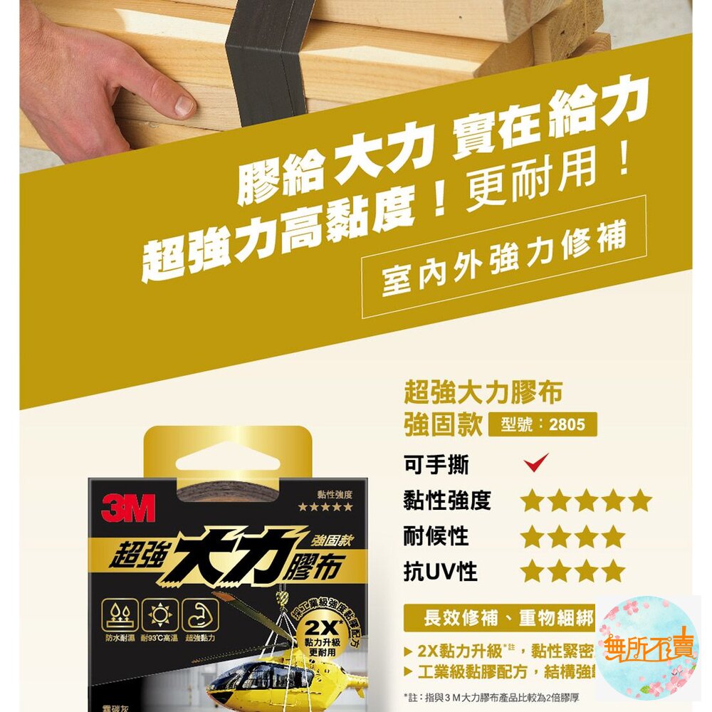 3M 超強大力膠布:輕巧/不易殘膠/強固 工業級防水耐高溫/黏貼膠帶-圖片-9