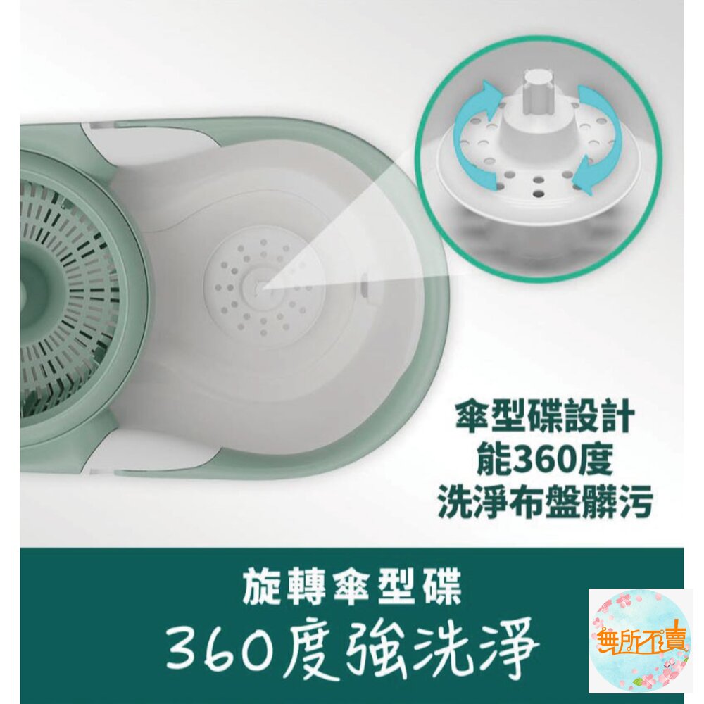 3M 百利NT7雙渦輪旋轉拖把組(1桿1桶1擦布)★布盤適用好神拖-圖片-2