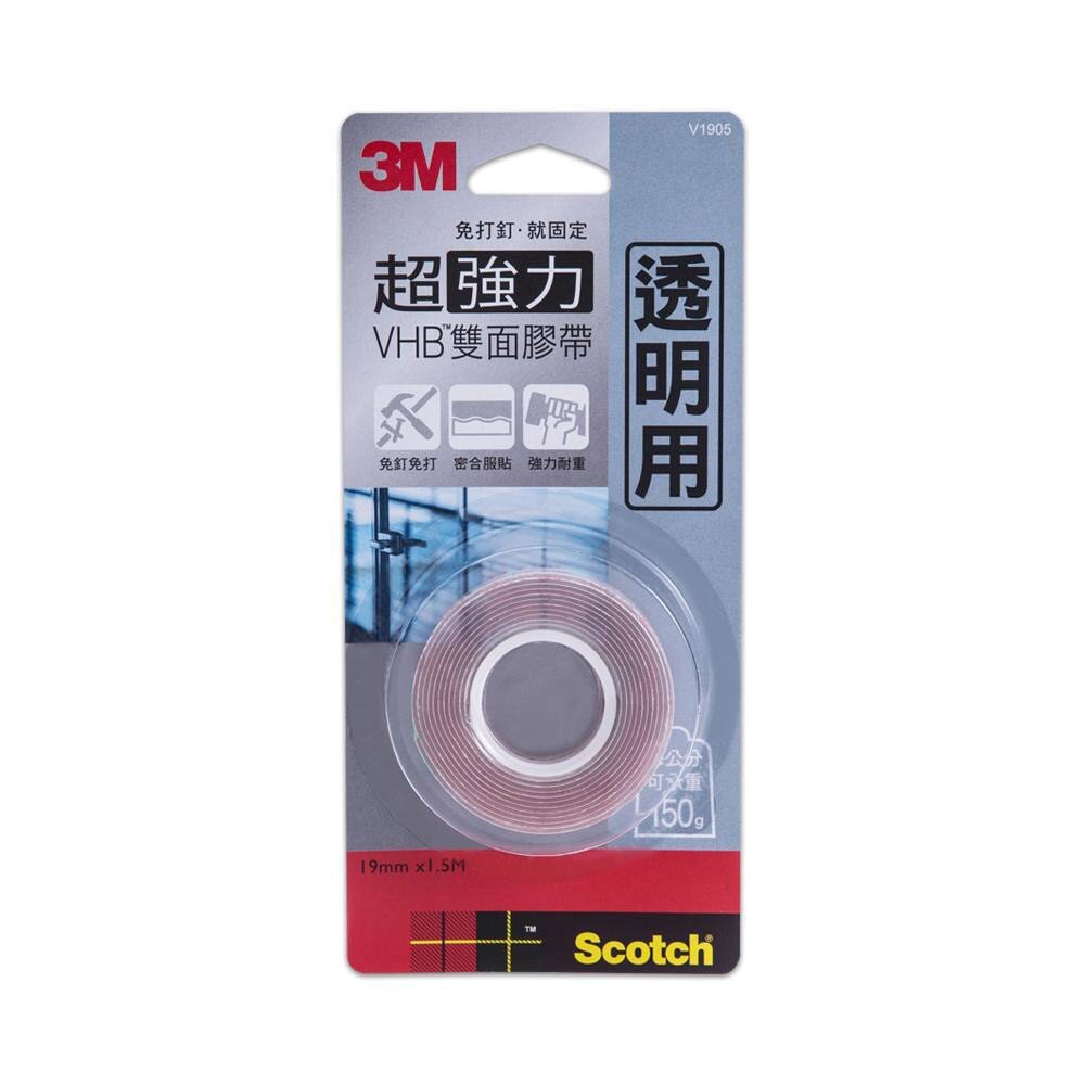 3M-V1905--X-《裸裝特惠賣場》3M超強力VHB雙面膠帶透明專用 V1905