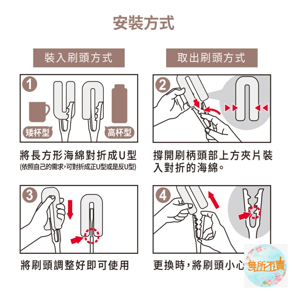 3M 百利好潔淨杯刷-1柄1刷頭-圖片-5