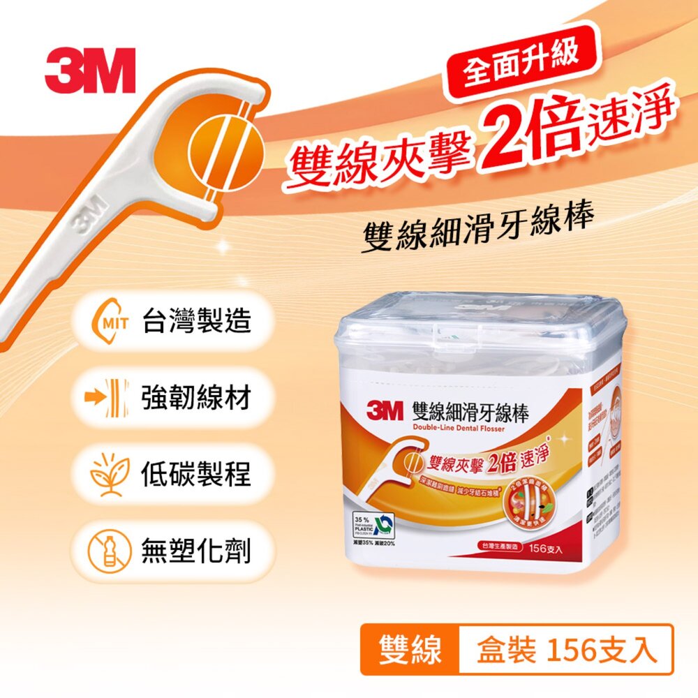 3M_0410086-3M 新款雙線牙線棒-盒裝 156支入