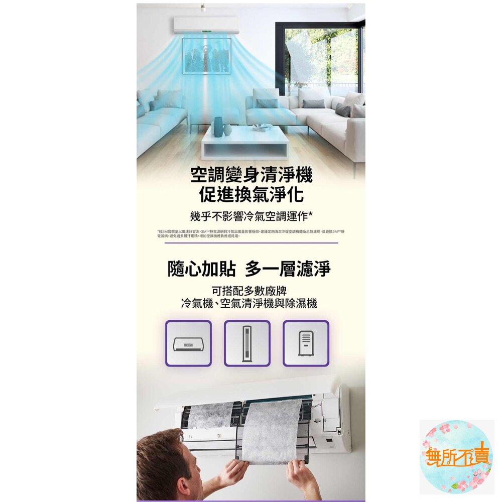 3M 靜電空氣濾網/冷氣濾網4片裝:綠 濾塵/紅 濾敏原/紫 病毒過濾(適用空調/清淨機/除濕機)-圖片-10