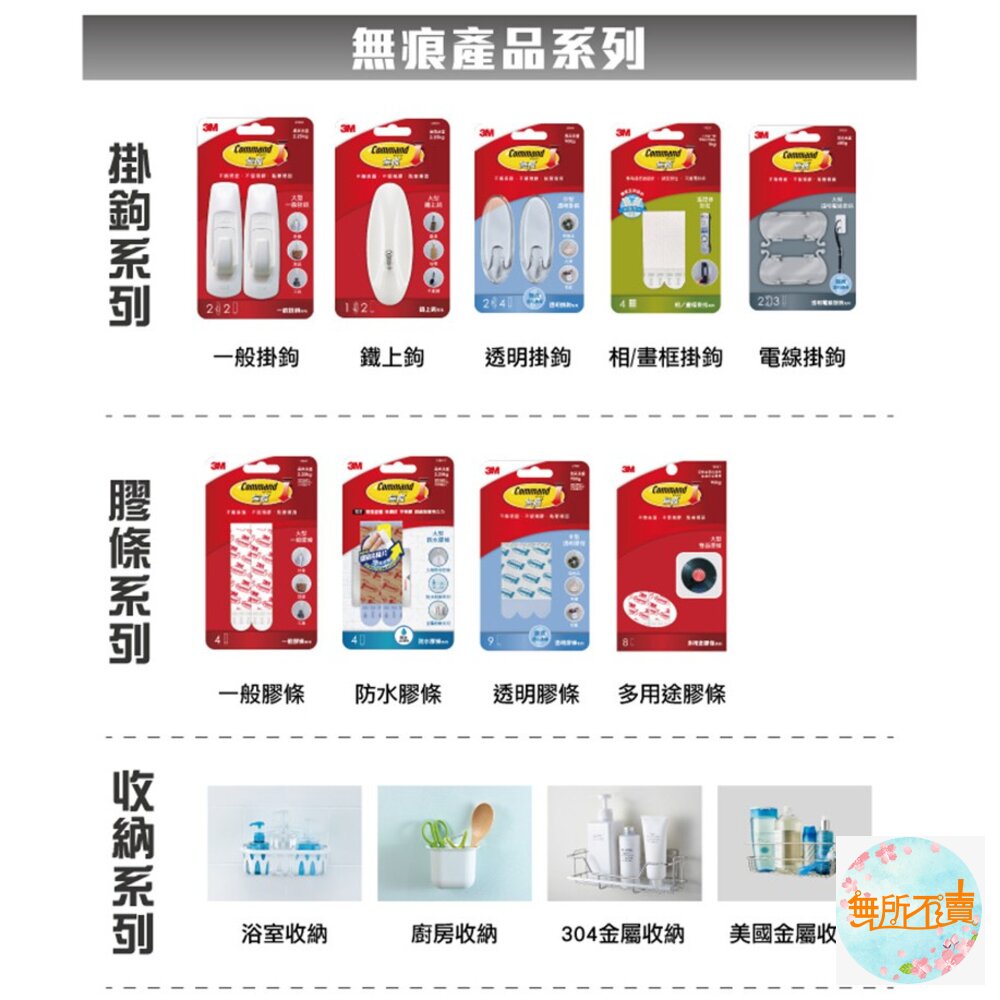 3M 無痕掛勾掛鉤替換膠條:大型/中型/小型-圖片-7
