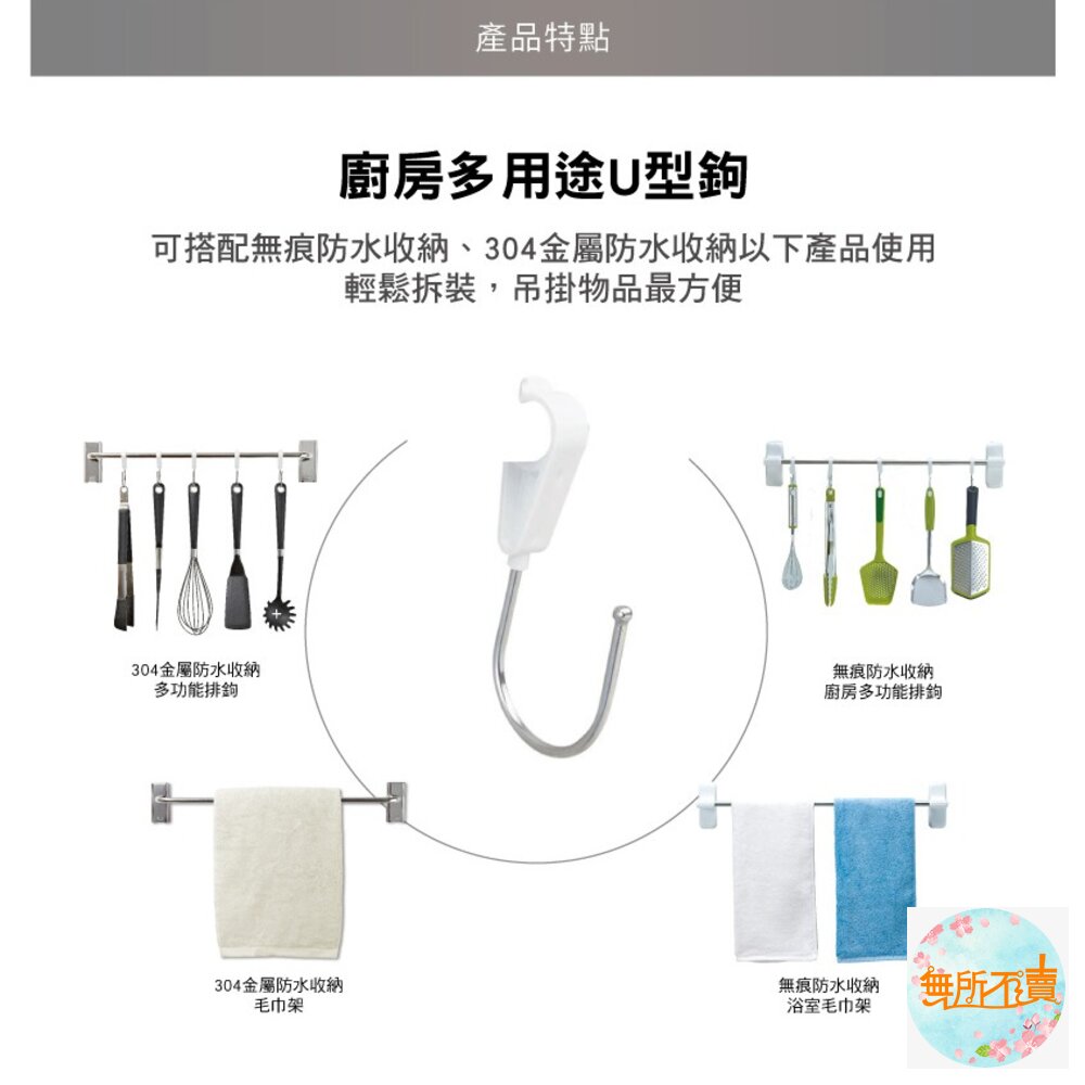 《出清品特惠賣場》3M 無痕廚房收納U型鉤 17671-圖片-3