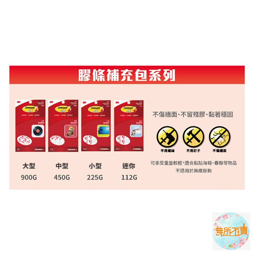 3M 無痕 多用途雙面膠條-3種尺寸【貼春聯、海報、裝飾節日適用】-圖片-2