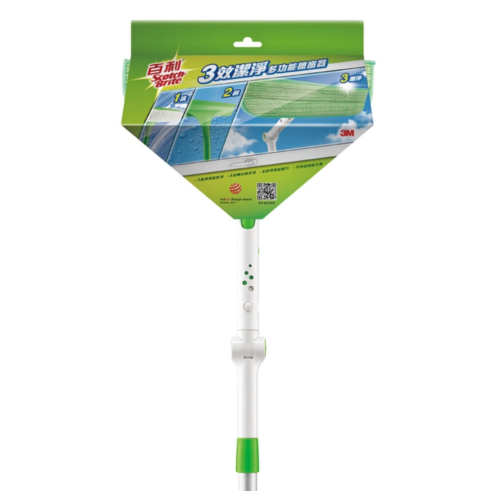 3M_6912504243347-3M 百利三效潔淨多功能擦窗器：窗刷／補充