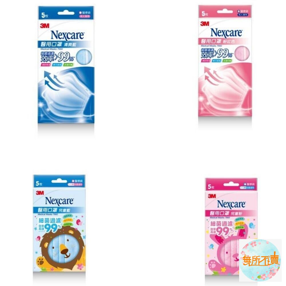 3M Nexcare  7660醫用口罩50入/盒(5枚/包*10包)：成人/兒童 封面照片