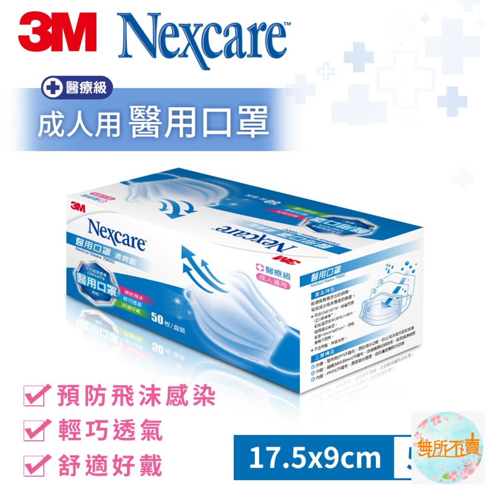 3M 7660C成人醫用口罩(黑)(50片/盒)散裝50入(即期品出清) (買1盒送1包50入(盒損不附盒)-圖片-6