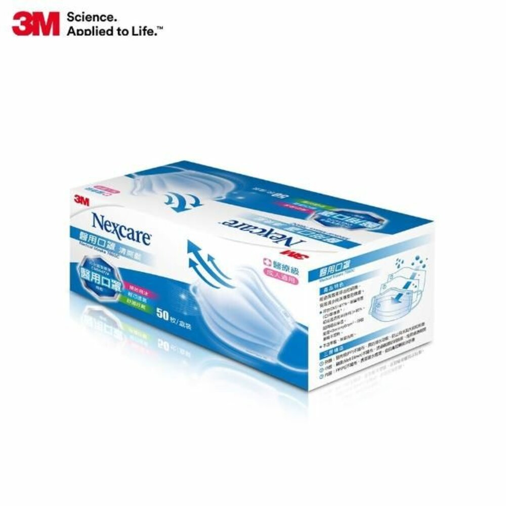3M_7660C-3M 7660C醫用口罩散裝50入(藍)：兒童/成人 (即期品出清)x4盒
