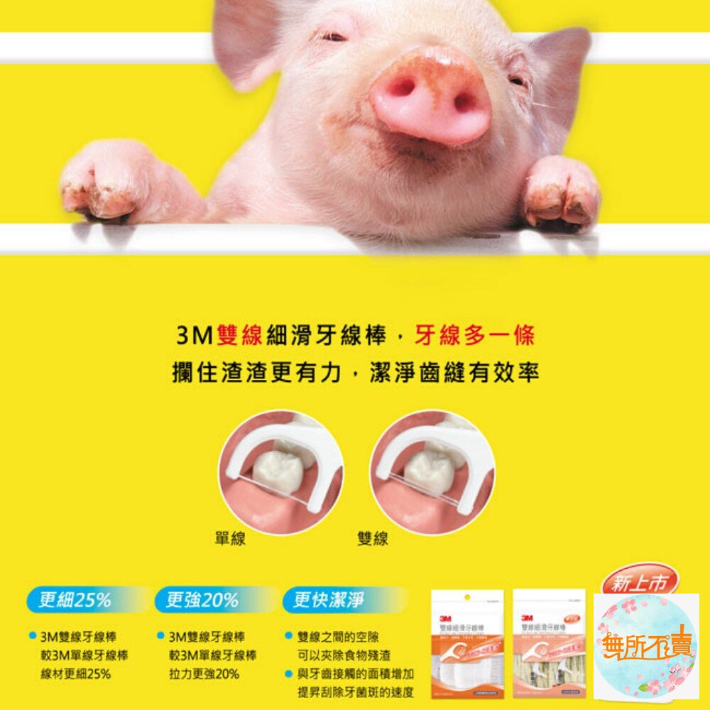 3M 雙線細滑牙線棒-散裝超值量販包 128支(32支X4包)/盒裝124支-圖片-2
