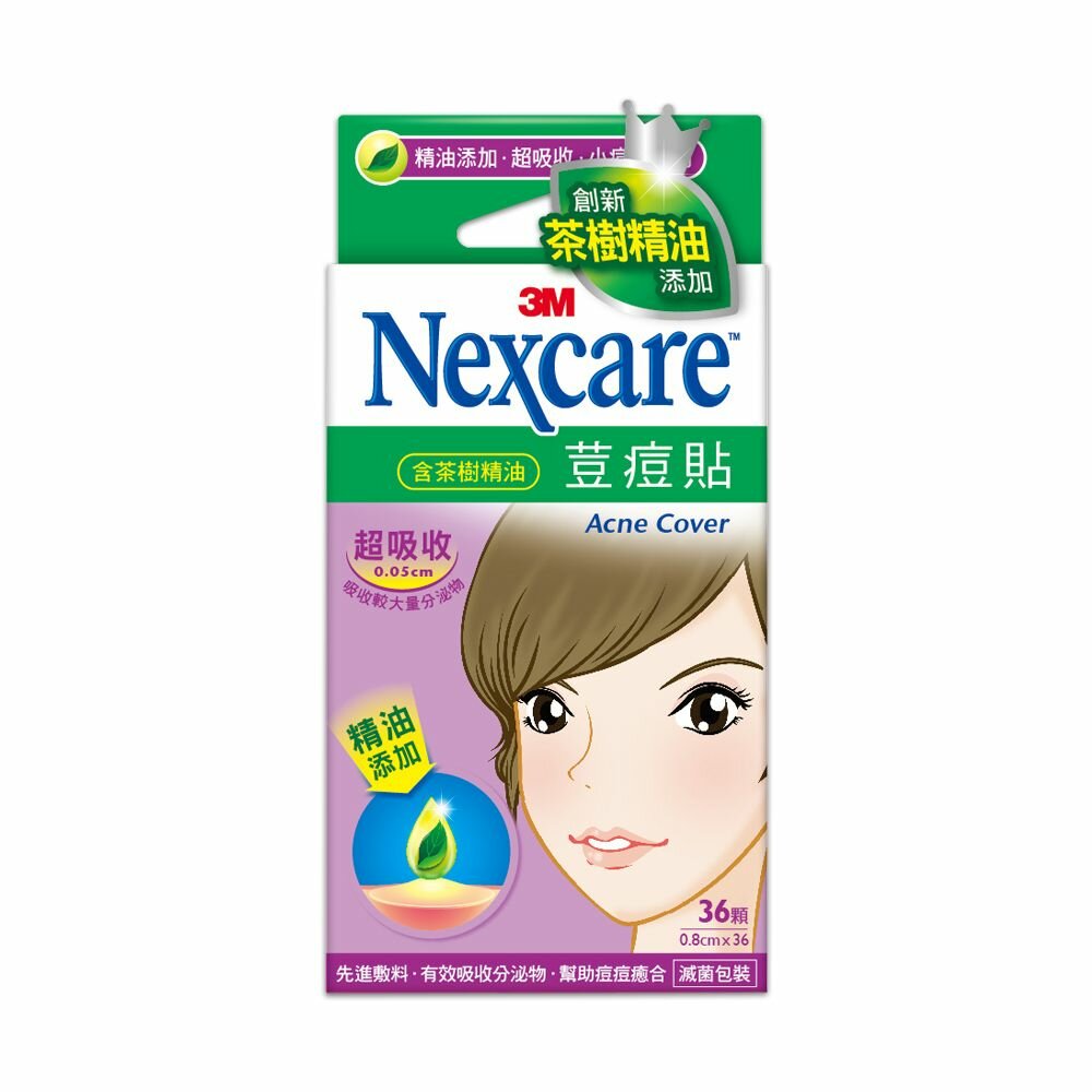 3M_EA034_EA036-3M™ Nexcare™ 茶樹精油痘痘貼：綜合型34顆/小痘子36顆