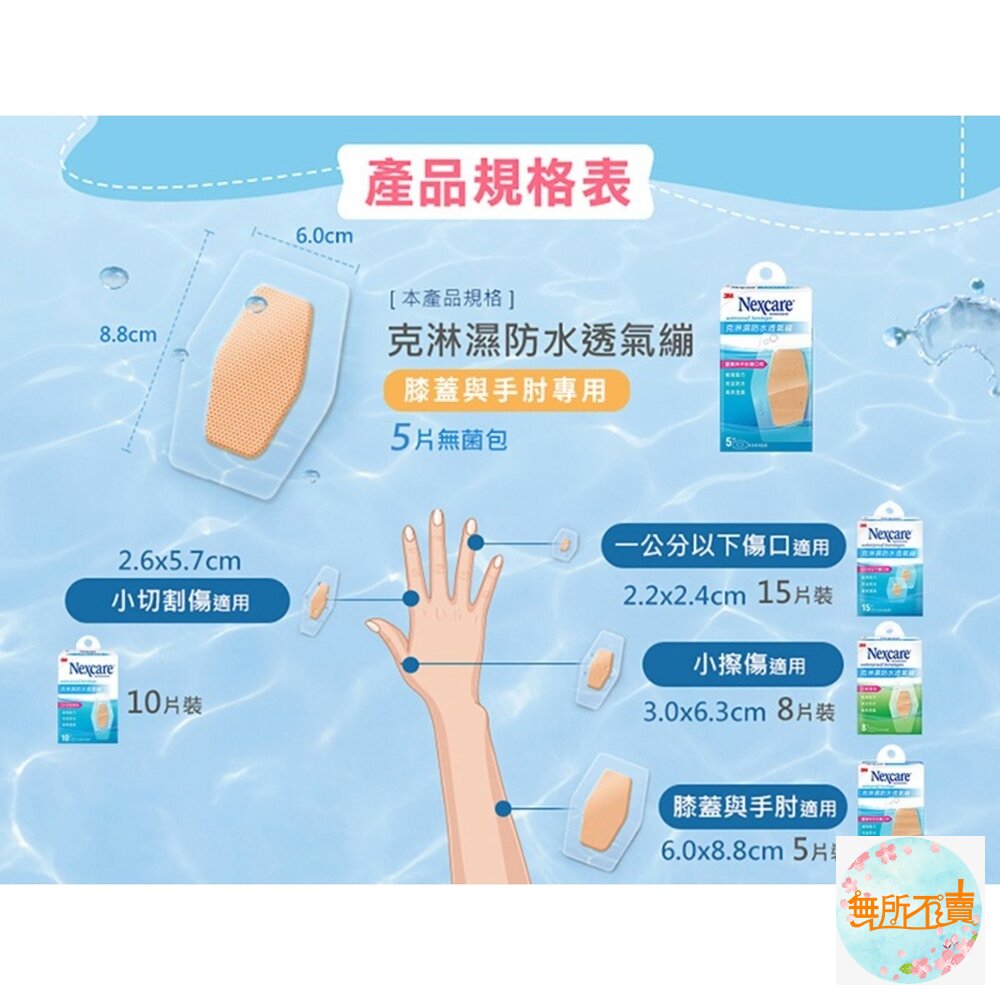 3M 克淋濕防水透氣OK繃:5片/8片/10片/15片-圖片-3