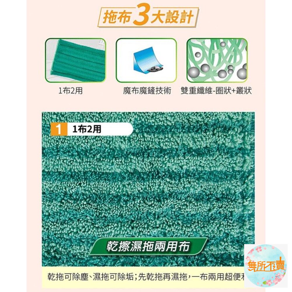 3M 百利高效型寬版魔布拖把(1桿1布)-圖片-6