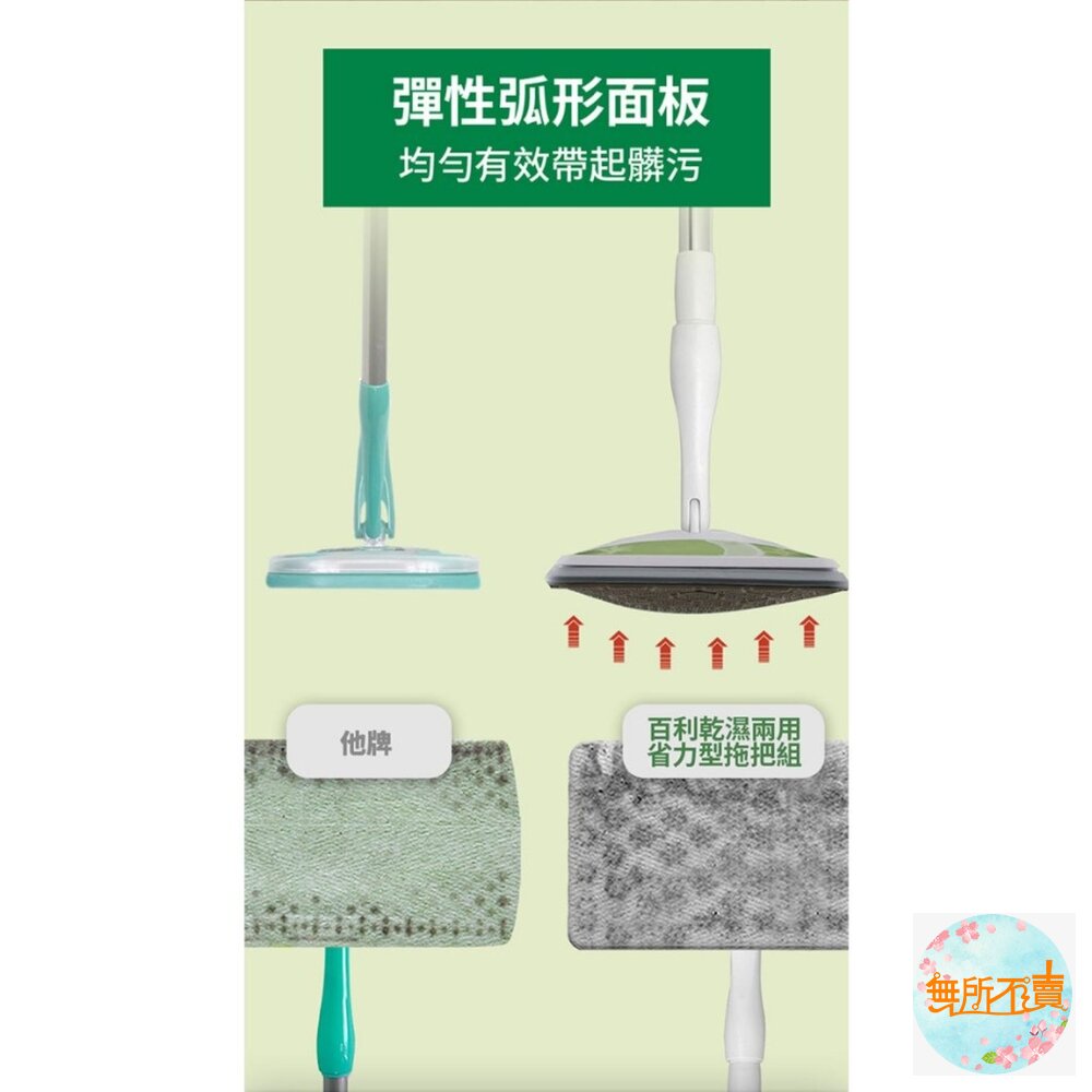 3M DMS-X5 百利乾濕兩用省力型拖把組(1桿+5張乾拖巾)-圖片-4