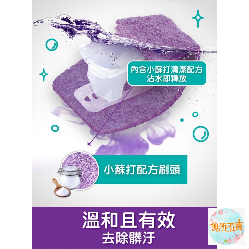3M 百利超淨替換式馬桶刷 -小蘇打清潔配方(1握把+1底座+5刷頭)-圖片-3