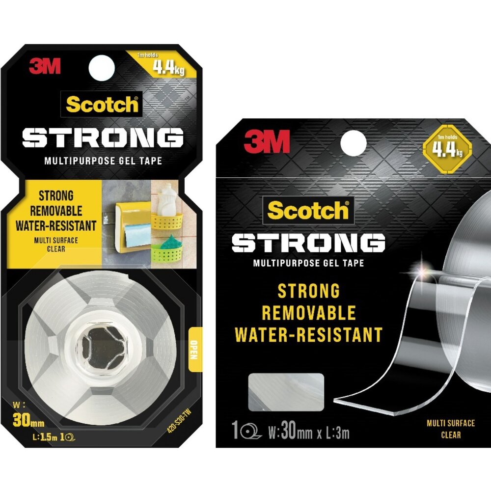3m_141505701-3M Scotch 可移除強力雙面膠帶 透明 30mm (1.5M/3M)
