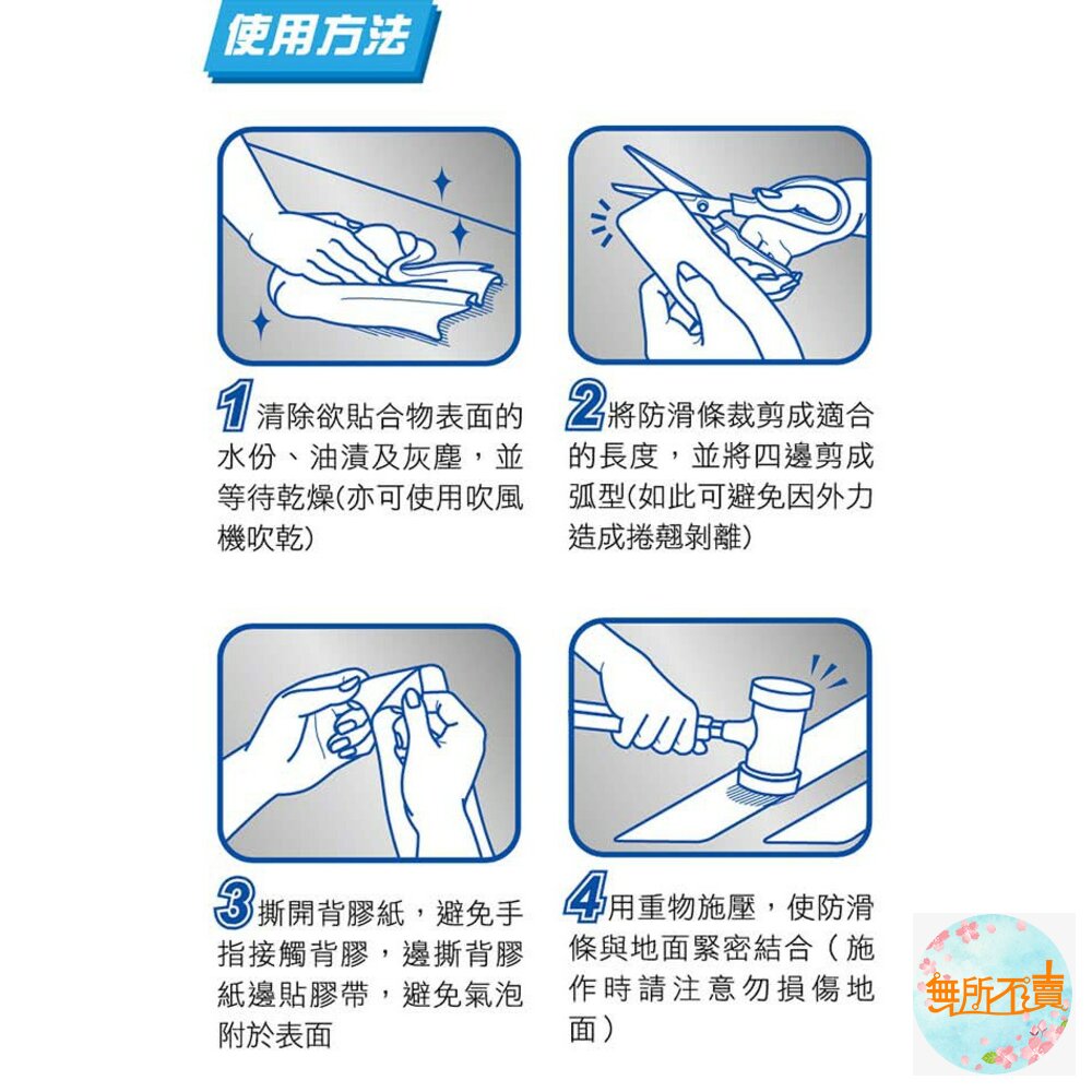 3M安全防護安全防滑條室內專用 透明7681 1吋-圖片-4