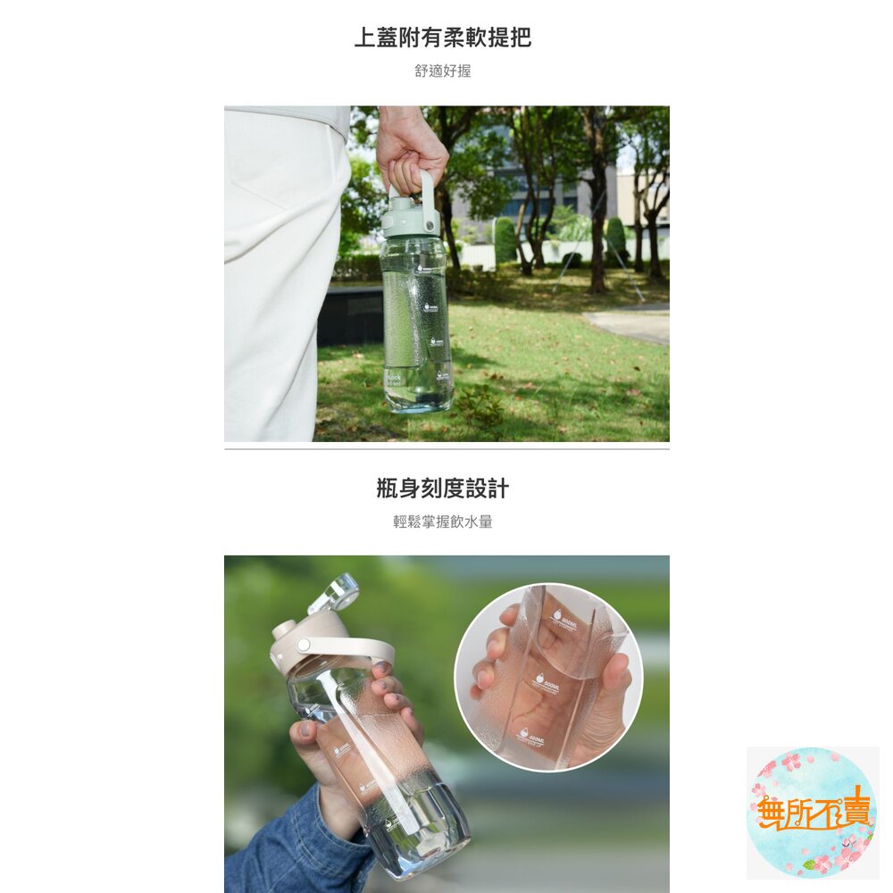樂扣 手提彈蓋流線水壺1000ml-圖片-7