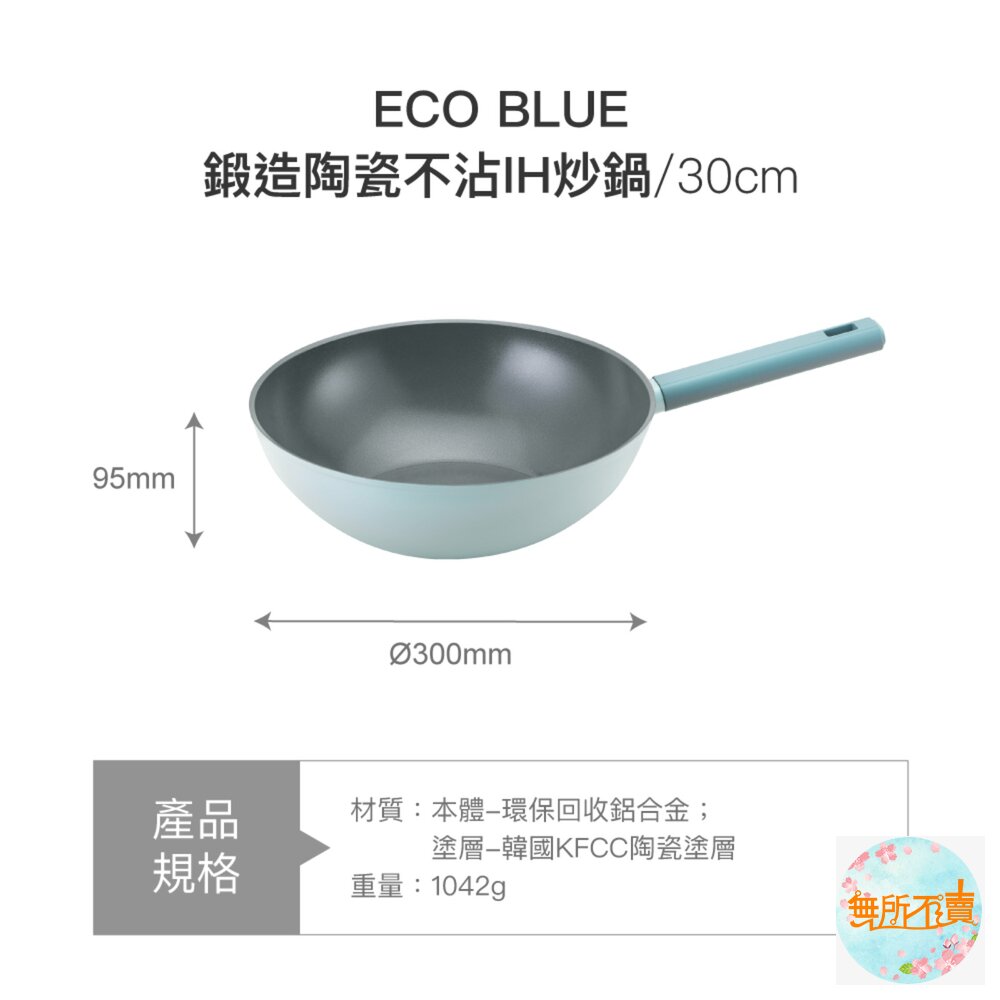 樂扣樂扣ECO BLUE鍛造陶瓷不沾IH炒鍋/28cm(CAW2857IHO)/30cm(CAW3057IHO)-圖片-7