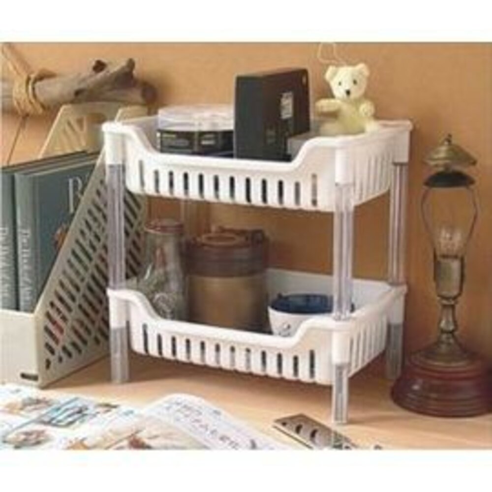 KEYWAY-AE272-聯府 白色溫哥華二層方型架 AE-272