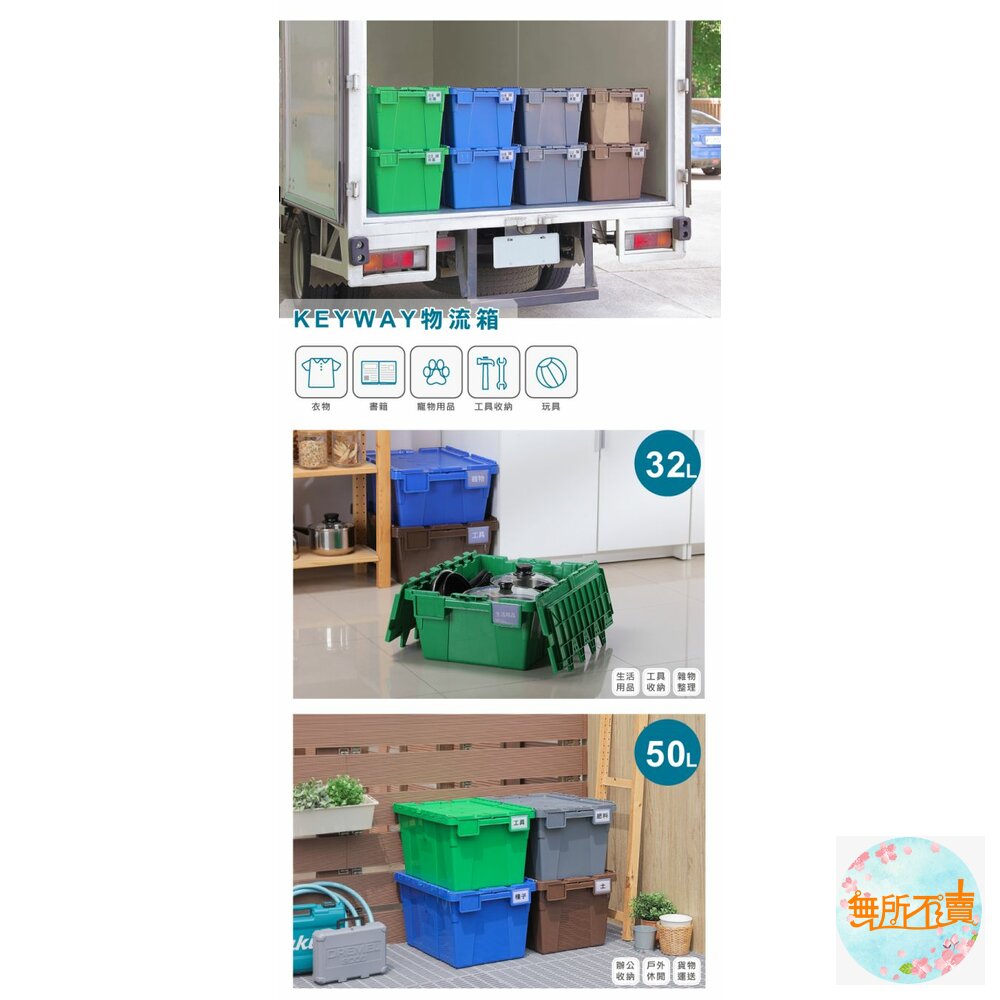 KEYWAY 2號物流箱32L 商用收納箱BL32-圖片-2