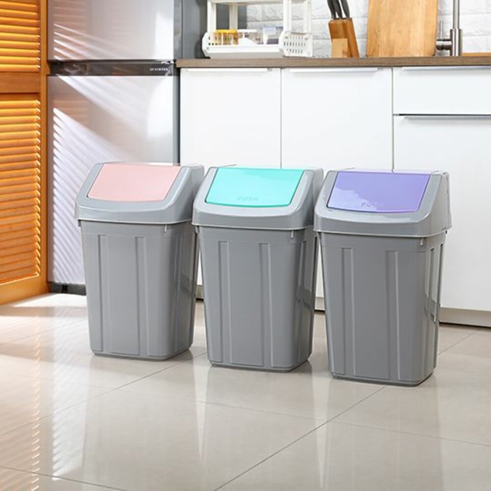 KEYWAY-C046-聯府 美式附蓋垃圾桶46L C046