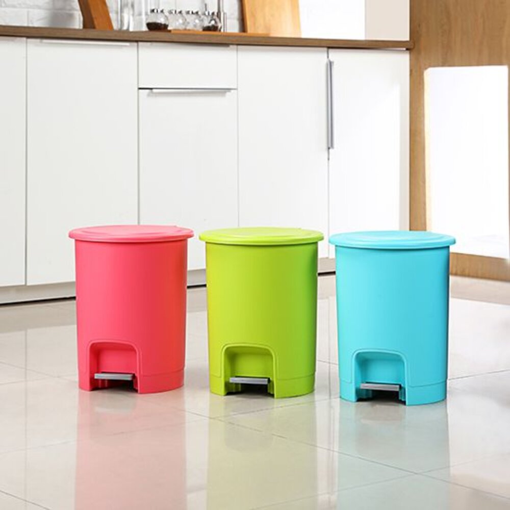 KEYWAY-C915-聯府 彩虹踏式垃圾桶15L C915