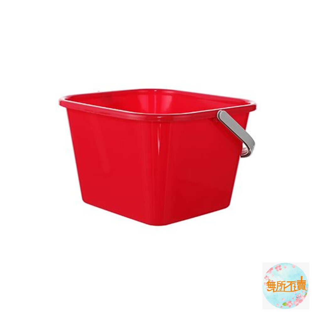 聯府 好運花方型水桶 提把水桶 9L CF707 堆沙堡 置物桶 戲水 露營 台灣製-圖片-1