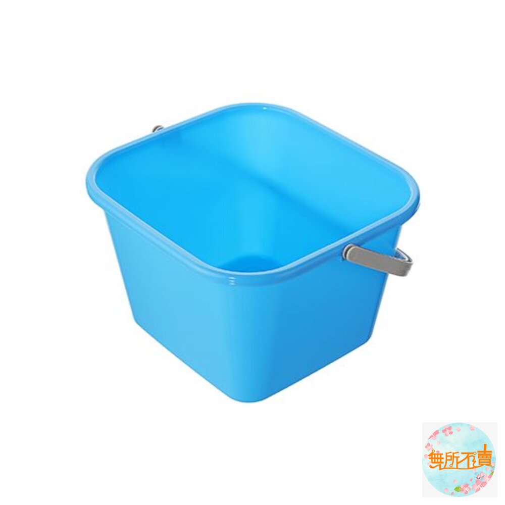 聯府 好運花方型水桶 提把水桶 9L CF707 堆沙堡 置物桶 戲水 露營 台灣製-圖片-4