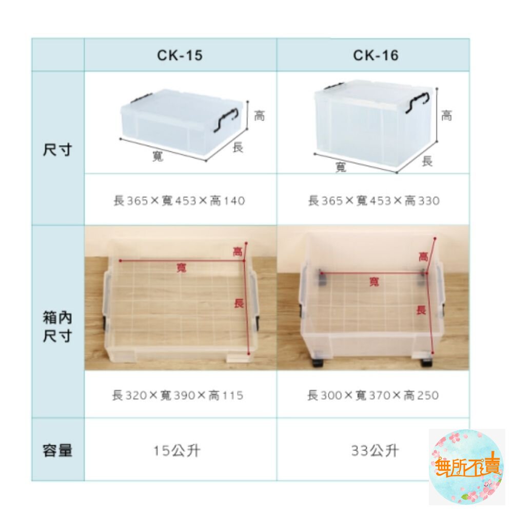 KEYWAY耐久15型透明整理箱15L收納箱CK-15-圖片-5
