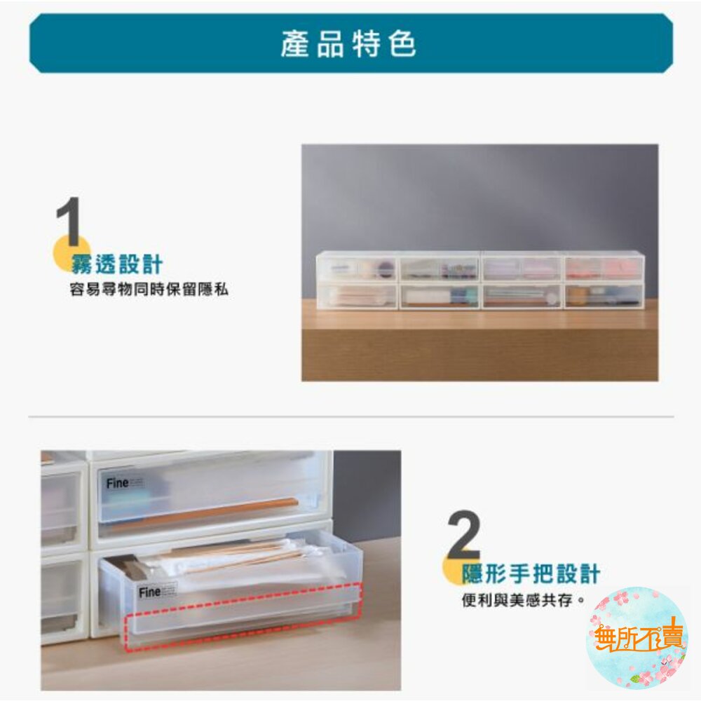 聯府 FINE抽屜收納盒 2.8L 單抽/雙抽 CK-11/CK-12-圖片-7
