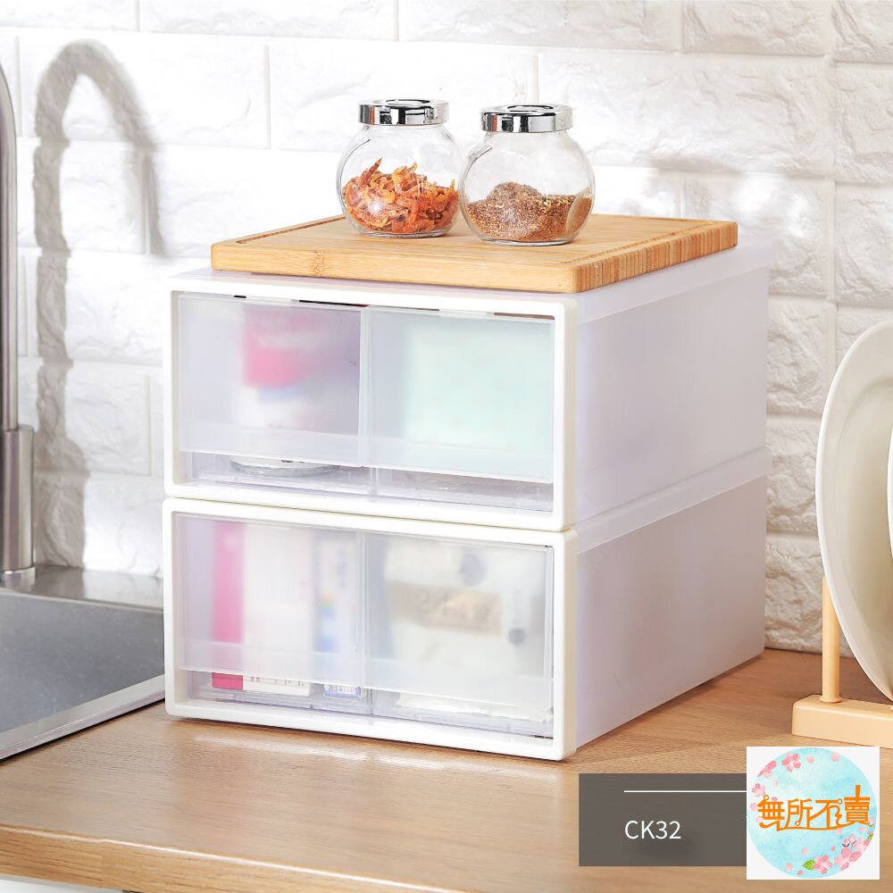 KEYWAY 透明霧面雙抽屜隔板整理箱10L  CK-32 封面照片