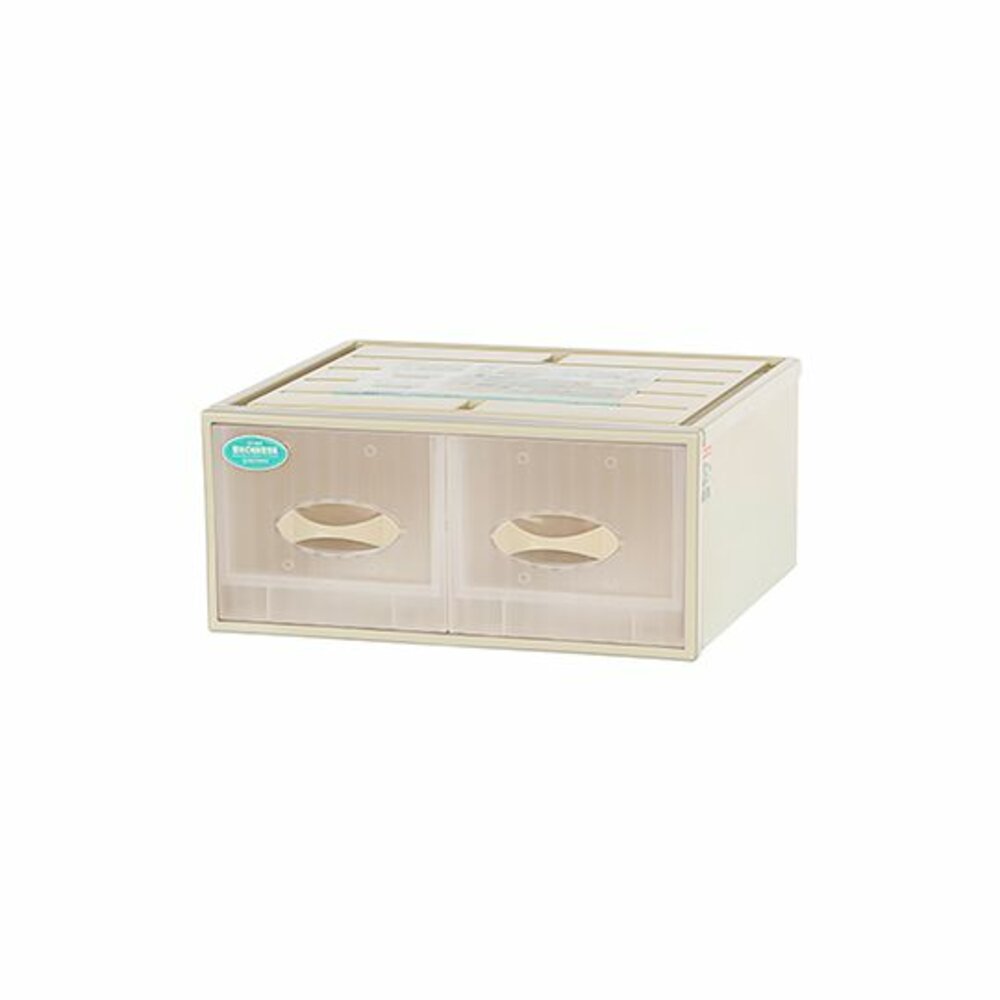KEYWAY-CT-882-MIT 米色CT-882雙抽式抽屜整理箱32L單入