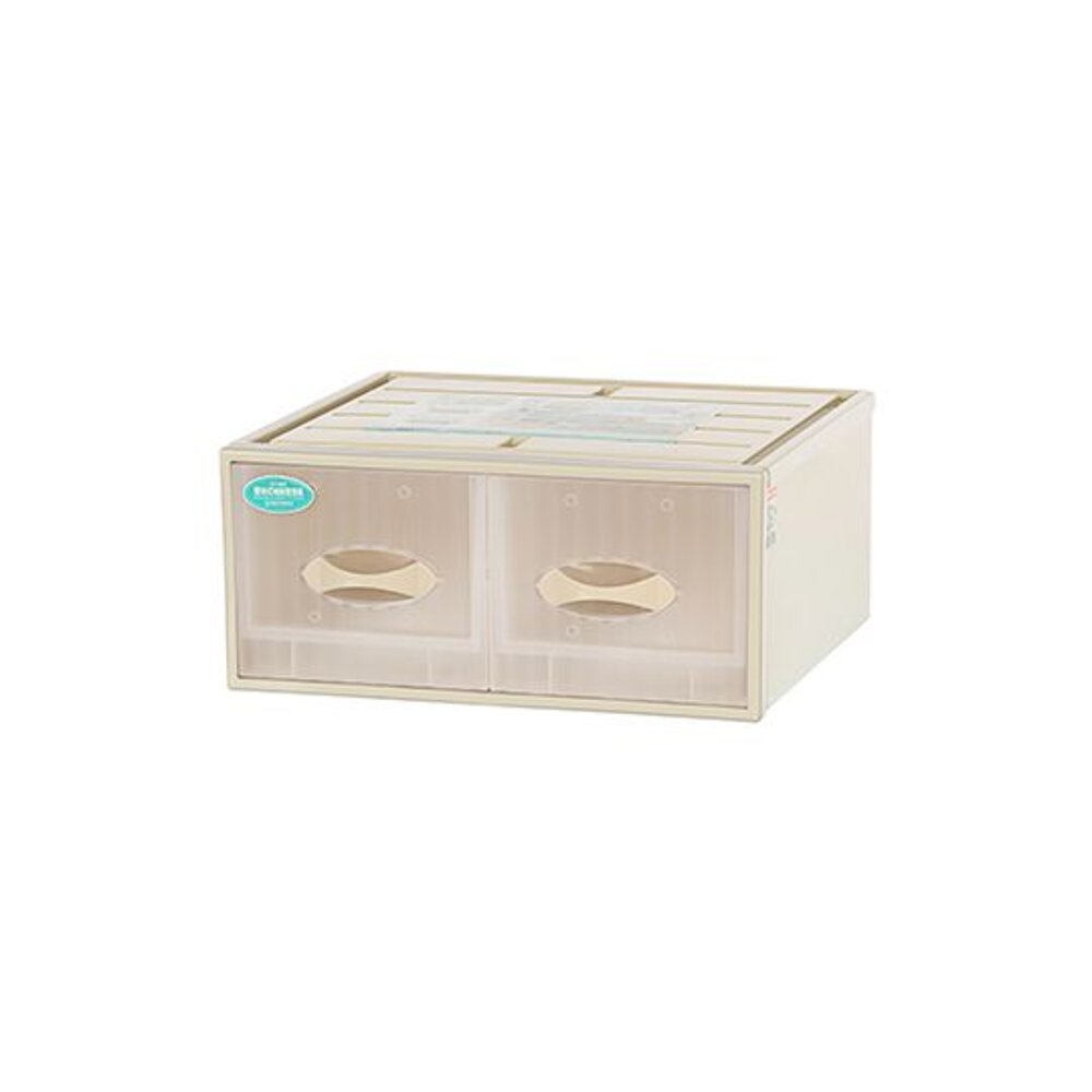 KEYWAY-CT-882-MIT 米色CT-882雙抽式抽屜整理箱32L單入