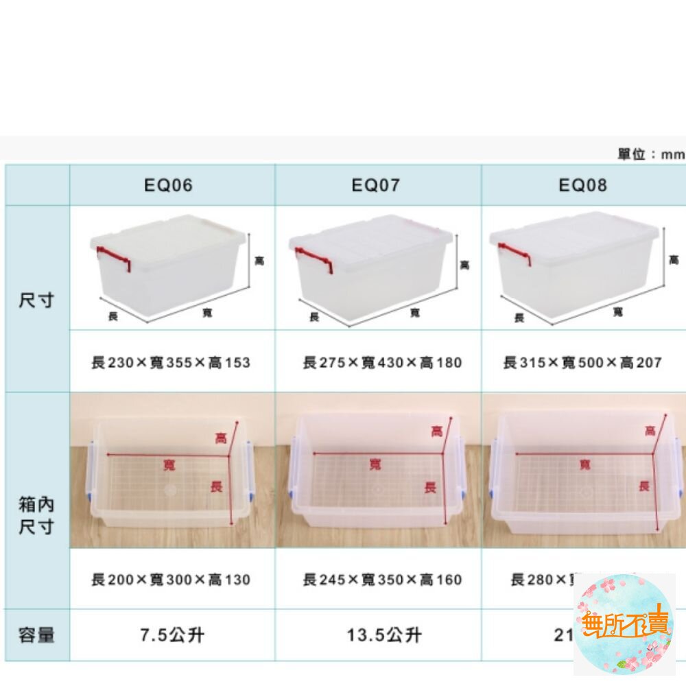 聯府 全方位收納箱7.5L   EQ-06-圖片-1